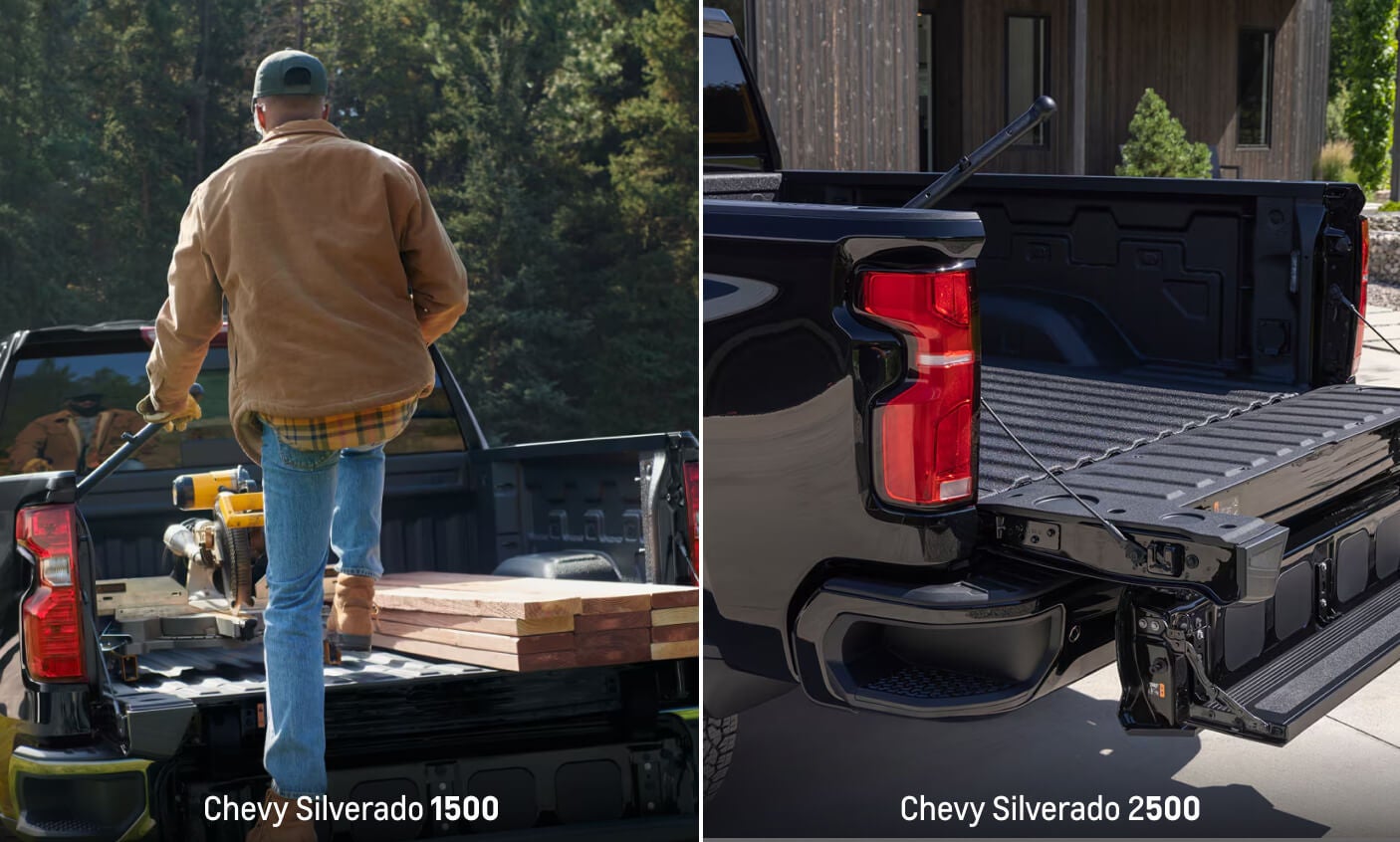 2026 Chevy Silverado 1500 vs. 2026 Chevy Silverado 2500 HD Size & Bed Volume