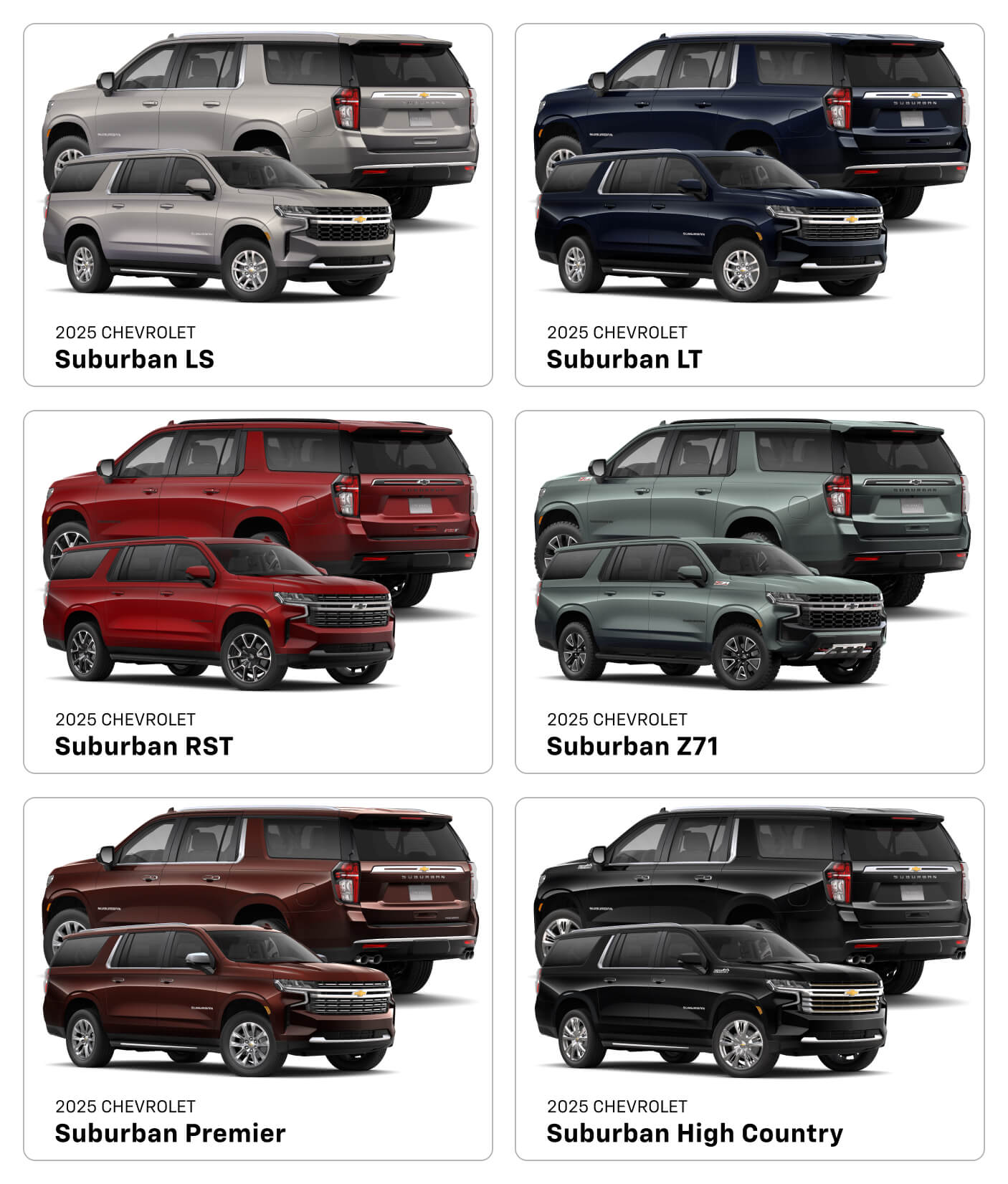 2025 Chevrolet Suburban Trims & Configurations